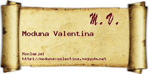 Moduna Valentina névjegykártya